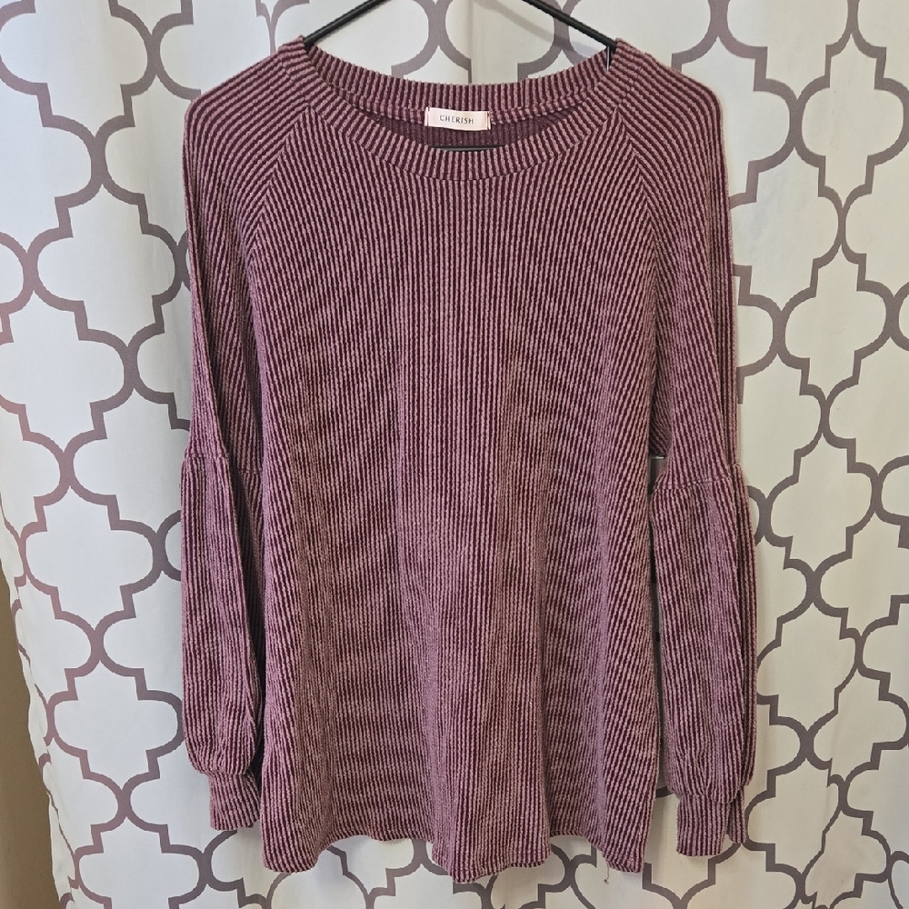 Cherish Purple Crew Neck Sweater